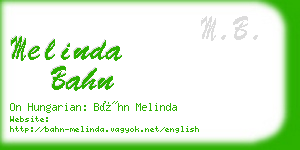 melinda bahn business card